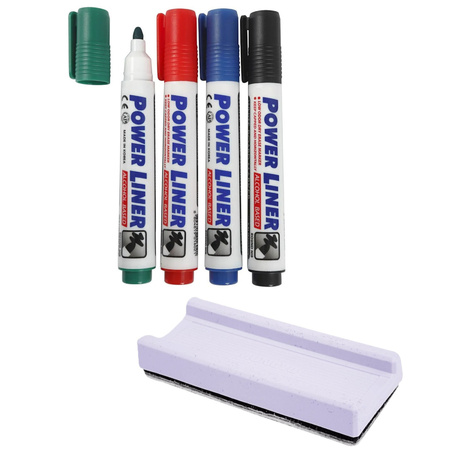 Whiteboard markers - 4x colours - and a whiper