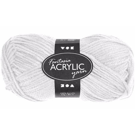 White acrylic yarn 80 meter