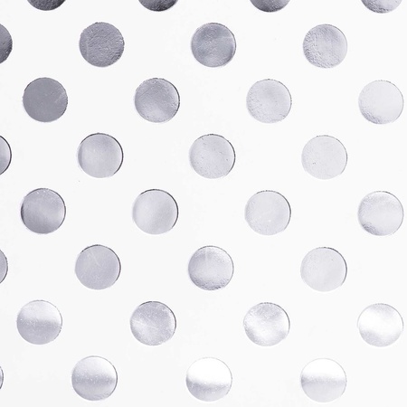 6x Rolls foil wrapping paper silver dots pack - white/mint green 200 x 70 cm