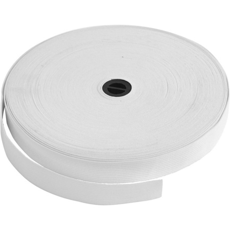Wit kleding vermaken elastiek op rol 20 mm x 25 meter