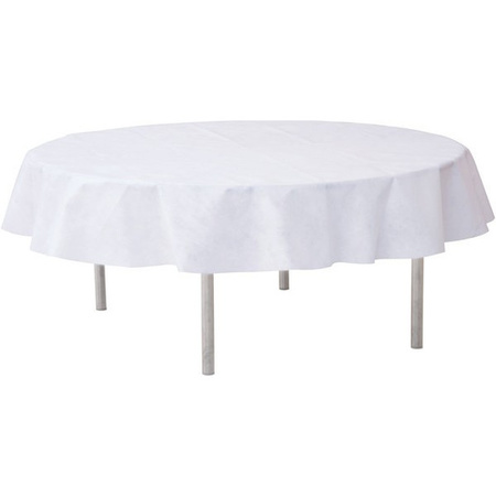 White round tablecloth/table linnen 180 cm non woven polypropylene