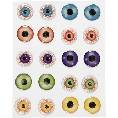 10 stuks gekleurde 3D ogen stickers
