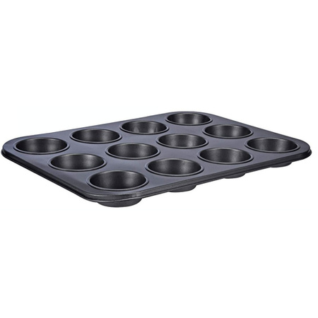 Zwarte muffin vormen bakvormen voor 12 muffins 36 x 28 x 3 cm